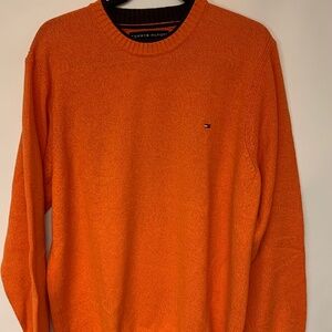 Tommy Hilfiger Men’s Sweater Orange Fall Preppy Office Business Timeless Size L